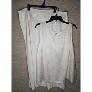 Fattaneh Bahari Vintage 80s Sleeveless Top and Skirt Set Size 22 Lovely Detail